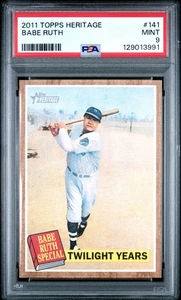 BABE RUTH 2011 TOPPS HERITAGE BASEBALL CARD NY YANKEES PSA 9 TWILIGHT YEARS 1962 - Picture 1 of 2