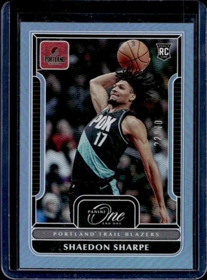 2022-23 Panini One & One Shaedon Sharpe RC Blue Rookie #/40 Trail Blazers - Image 1 of 2