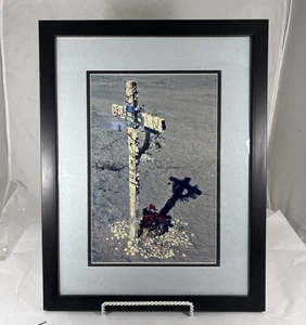 Christian Artwork Photograph Photo Cross Memorial at the Beach Framed Wall Art - Picture 1 of 16