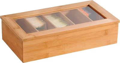 Kesper | Teebox aus Bambus | 36 x 20 x 9 cm | in Braun | stilvoll und praktisch - Bild 1 von 4