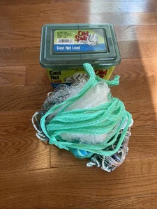 Betts 5PM altes Salz Mono Gießen Netz 5' 3/8" Maschen Blei Gewichte unbenutzt - Bild 1 von 5