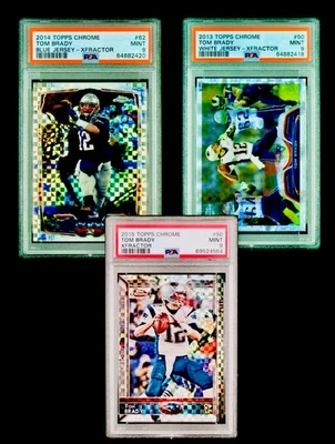 2013, 2014, 2015 Tom Brady Topps Chrome XFRACTORS todos PSA 9 grados! ¡TARJETAS RARAS! Foto 1 de 4