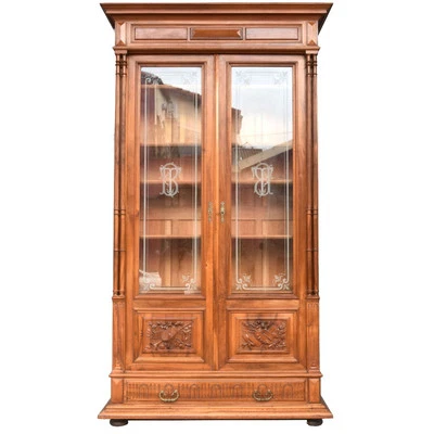 Bibliothèque style Renaissance en noyer XIXème - Photo 1/4