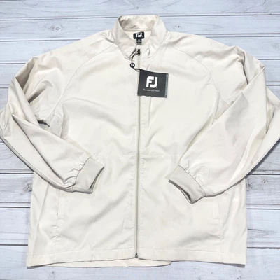 Footjoy Jacket Mens L Sandstone Golf Rain Full Zip Windshirt Windstopper NWT - Image 1 of 4