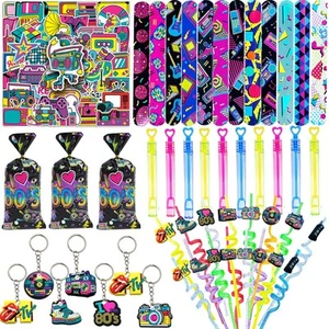 CHSLtmxq 122 PCS 80s Party Decorations 80s Party Favors Supplies Set for 80s ... - Picture 1 of 7