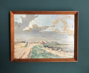 Suffolk artist George William G W Miller - oil painting. Boats at Aldeburgh - Picture 1 of 8