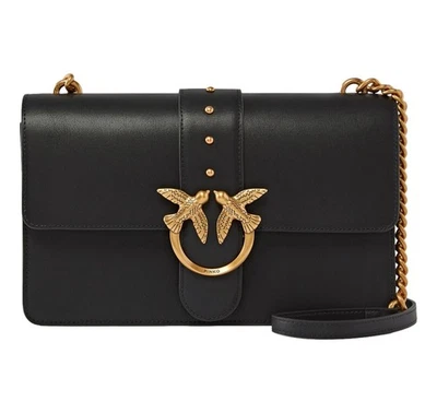 PINKO Borsa Donna Love One Classic St Dc Vitello Seta 105857 Colore Nero Z99Q - Immagine 1 di 4