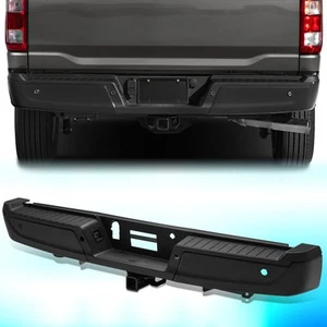 For 2021-2023 Ford F150 Rear Step Bumper Assembly w/ Park Sensor Holes Black - Picture 1 of 8