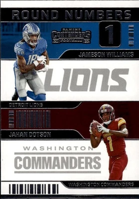 2022 Panini Contenders Round Numbers #RN-WD Jameson Williams / Jahan Dotson - Image 1 of 2