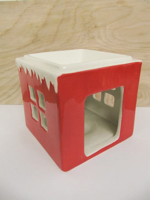 Calentador de cera Hallmark rojo blanco nevado Navidad hogar té luz Foto 1 de 4