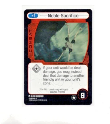 2008 WhizKids Star Wars Pocketmodel TCG Scum & Villainy  #31 Noble Sacrifice UN - Image 1 of 2