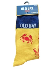 Officially Licensed Old Bay Seafood Seasoning Crabs Crawl Dress Socks 6-12 NEW - Picture 1 of 3