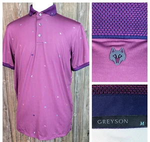 Greyson Golf Polo Stampa Animalier Performance Casual Manica Corta Marrone Uomo M Usato in Ottime Condizioni - Foto 1 di 10