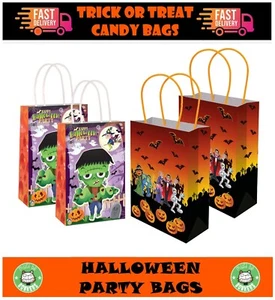 HALLOWEEN TRICK OR TREAT PARTY PAPER TREAT LOOT GIFT BAG GOODY SWEET CANDY BAGS - Picture 1 of 7