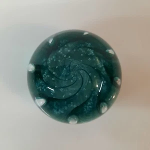 Iridescent Swirl Whirlpool Gibson Art Glass Paperweight Signed EUC - Picture 1 of 6
