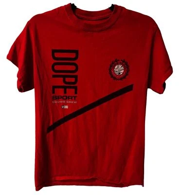 Camiseta marca Dope alta costura para hombre Camiseta deportiva gráfica roja urbana grunge ropa de calle Foto 1 de 4
