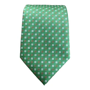 FERRE Green Geometric Silk Tie Hand Made In Italy 59"-3.75" EX COND - Picture 1 of 6
