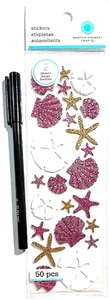 Glitter Sea Shell Stickers Scrapbooking Embellishment Card Making Martha Stewart - Picture 1 of 1
