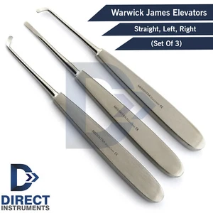 3Pcs Set Dental Warwick James Elevators Tooth Extraction Luxation Oral Surgery - Picture 1 of 4