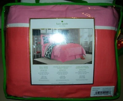 KATE SPADE "SPRING STREET" KNG DUVET 套装 5 件套橙色/白色/珍珠全新带盒  — 第 1/4 张图片