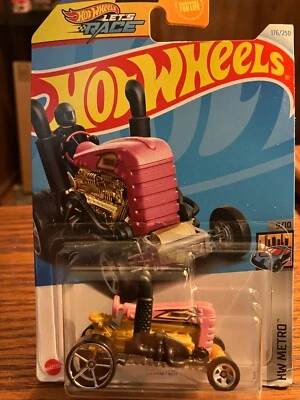 2024 Hot Wheels Lets Race Pink Dragtor HW Metro Toy Tractor - Image 1 of 2