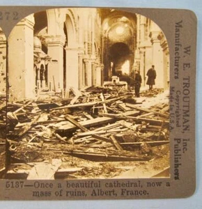 Stereoview W E Troutman 5137 Once A Beautiful Cathedral Now A Mass Of Ruins (O) - Picture 1 of 4