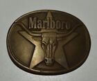 Nice Aged Vintage 1987 Marlboro Cigarettes Bull Horns Belt Buckle