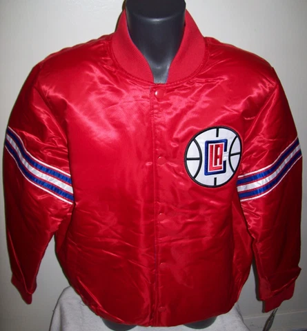 LOS ANGELES L.A. CLIPPERS Starter REVERSIBLE Satin Jacket SMALL XL BLUE & RED Cover