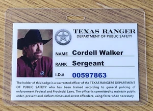 Walker Texas Ranger TV Series ID Badge-Cordell Walker  Hat Cosplay prop costume - Picture 1 of 2