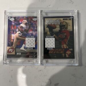 Jerry Rice Game Used Swatch Jersey Fusion With Collectors Edge Advantage Card