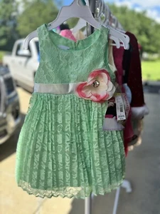 Toddler Girl Mint Green Lace Dress Spring Summer BRAND NEW msrp $50 - Picture 1 of 2