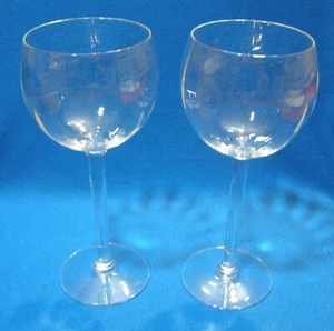 2 copas de vino de cristal Regency cuenco óptico paneles verticales 8 1/4" de alto vástago liso - Imagen 1 de 6