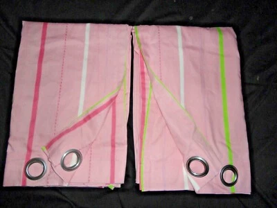 TARGET CIRCO ROSA VERDE COSIDO OJAL (PAR) CORTINAS PANELES 52 X 81 Foto 1 de 4