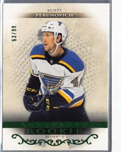 2021-22 Artifacts Emerald #RED206 Scott Perunovich /99 - Picture 1 of 2