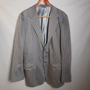 MENS COTTON BLAZER 44R Gray Pin Striped Lined Lightweight Sports Coat by GAP - Picture 1 of 14