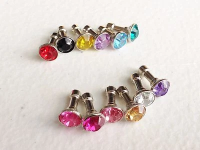 BLING GEM CHARM 3.5mm earphone jack dust plug port cap FOR apple iphone 6 5C 4S - Image 1 of 2