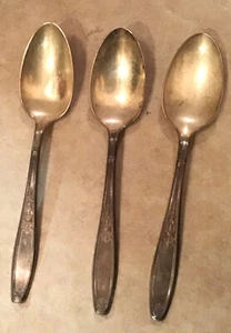 Vintage Sheffield England Silver Plated Serving ~ Serving Spoons! Set OF 3 - Picture 1 of 2