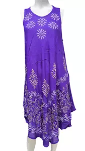 Damen Sommer Sommerkleid Regenschirm Batik Blumen Strand Resort Kleidung Boho Hippie - Bild 1 von 9