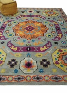 Traditional Pattern Multicolor Hand Knotted 8x10 ft wool Area Rug - Picture 1 of 10