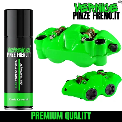 Vernice Spray 2K per Pinze Freni VERDE KAWASAKI Lucido ad Alte Temperature Auto - Immagine 1 di 2