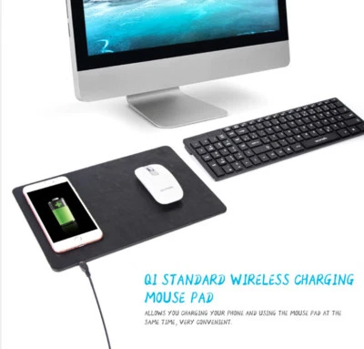 Wireless Charger Charging Mouse Pad for Samsung Galaxy iPhone X 12 13 14 Pro Max - Image 1 of 4