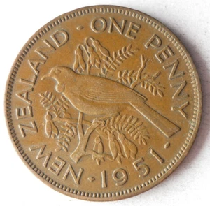 1951 NEW ZEALAND PENNY - Great Coin - FREE SHIP - New Zealand Bin B - Picture 1 of 2