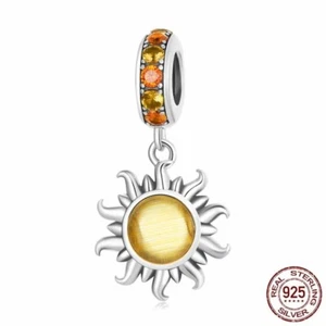 Rising Sun Dangle Charm For Bracelet S925 Sterling Silver