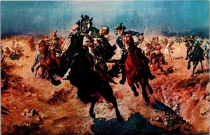 GENERAL PULASKI IN DER SAVANNE Gemälde von BATOWSKI Kunst Militär Postkarte - Bild 1 von 2