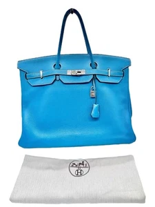 Hermés Birkin Bag 40 Handtasche Leder Togo Tasche Rarität Sammlung Blue Jean - Imagen 1 de 22