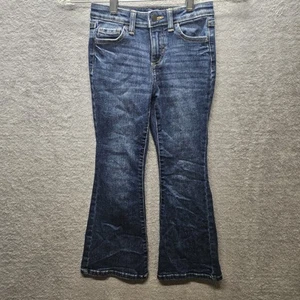 Jumping Beans Girl Sz 6 x 20 Inseam Medium Wash Snap Button Wide Leg Jeans - Picture 1 of 9