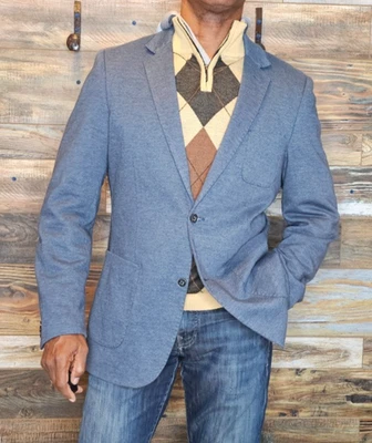 7 Diamonds Cotton Blend Dual Vent Stitched Lapel Blazer Jacket Size L - Image 1 of 4