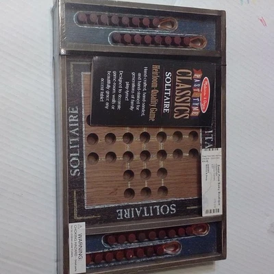 Melissa & Doug Past Tyme Classics Solitaire Game  Wooden Board Brand new Sealed - Image 1 of 2