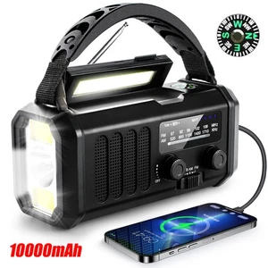 Radio Solar Multifunción hasta 10000mAh AM/FM Manivela LED Radio Emergencia Portátil - Imagen 1 de 13