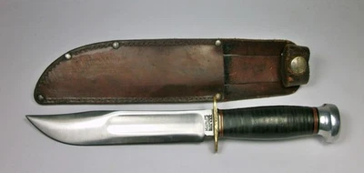 CUCHILLO DE CAZA HOJA FIJA IDEAL MARBLE'S DE COLECCIÓN con FUNDA DE CUERO Foto 1 de 4